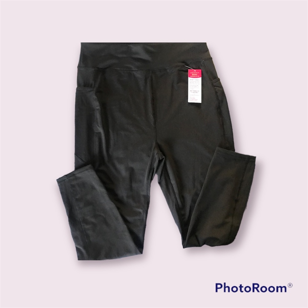 POP FIT ATHLETIC BLACK LEGGINGS WITH POCKETS - NWT
